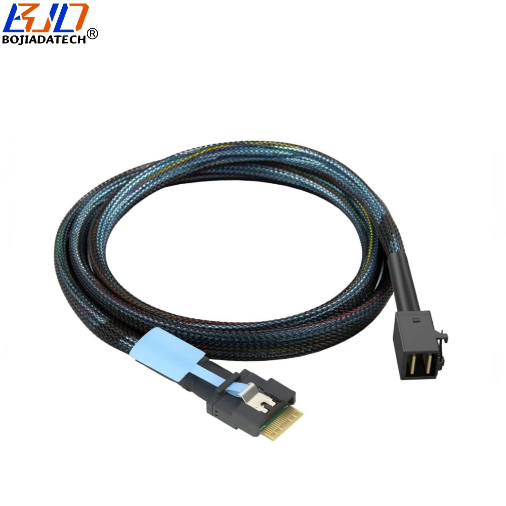 PCI-E 4.0 SlimLine SFF-8654 4i to Mini SAS SFF-8643 Server Hard Disk Drive Data Extension Cable 50CM 100CM