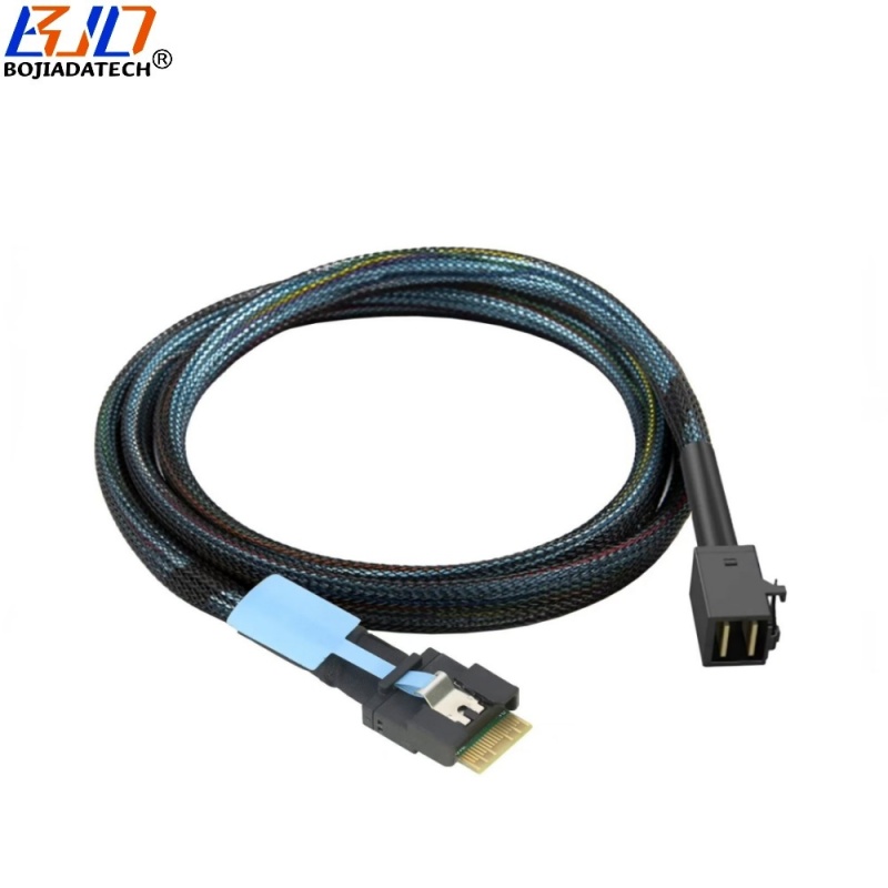 PCI-E 4.0 SlimLine SFF-8654 4i to Mini SAS SFF-8643 Server Hard Disk Drive Data Extension Cable 50CM 100CM