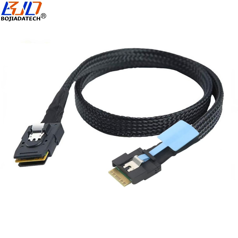 PCI-E 4.0 Slimline SFF-8654 4i to Mini SAS SFF-8087 Server Hard Disk Drive Data Extension Cable 50CM 100CM