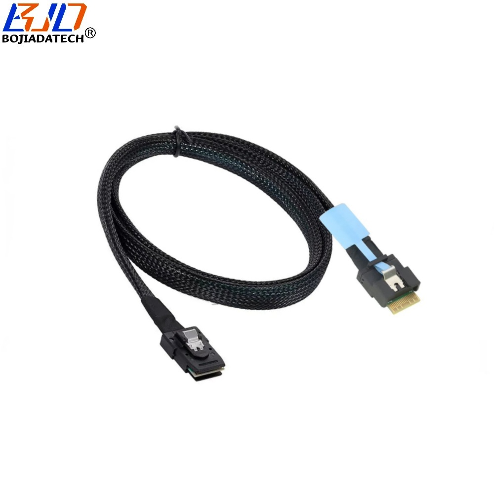PCI-E 4.0 Slimline SFF-8654 4i to Mini SAS SFF-8087 Server Hard Disk Drive Data Extension Cable 50CM 100CM