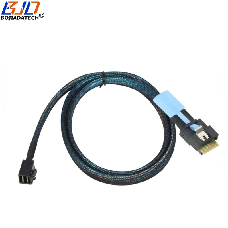 PCI-E 4.0 SlimLine SFF-8654 4i to Mini SAS SFF-8643 Server Hard Disk Drive Data Extension Cable 50CM 100CM