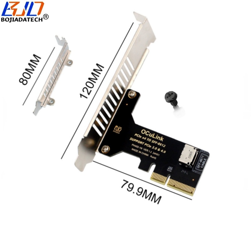 Oculink SFF-8612 SFF-8611 Connector to PCI Express 4X PCI-E 4.0 X4 Adapter Riser Card for U2 NVME SSD