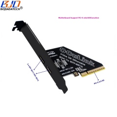 PCI-E 4.0 8X to 2 * Oculink SFF-8611 SFF-8612 Expansion Riser Card MB Support PCIe x4x4 Bifurcation