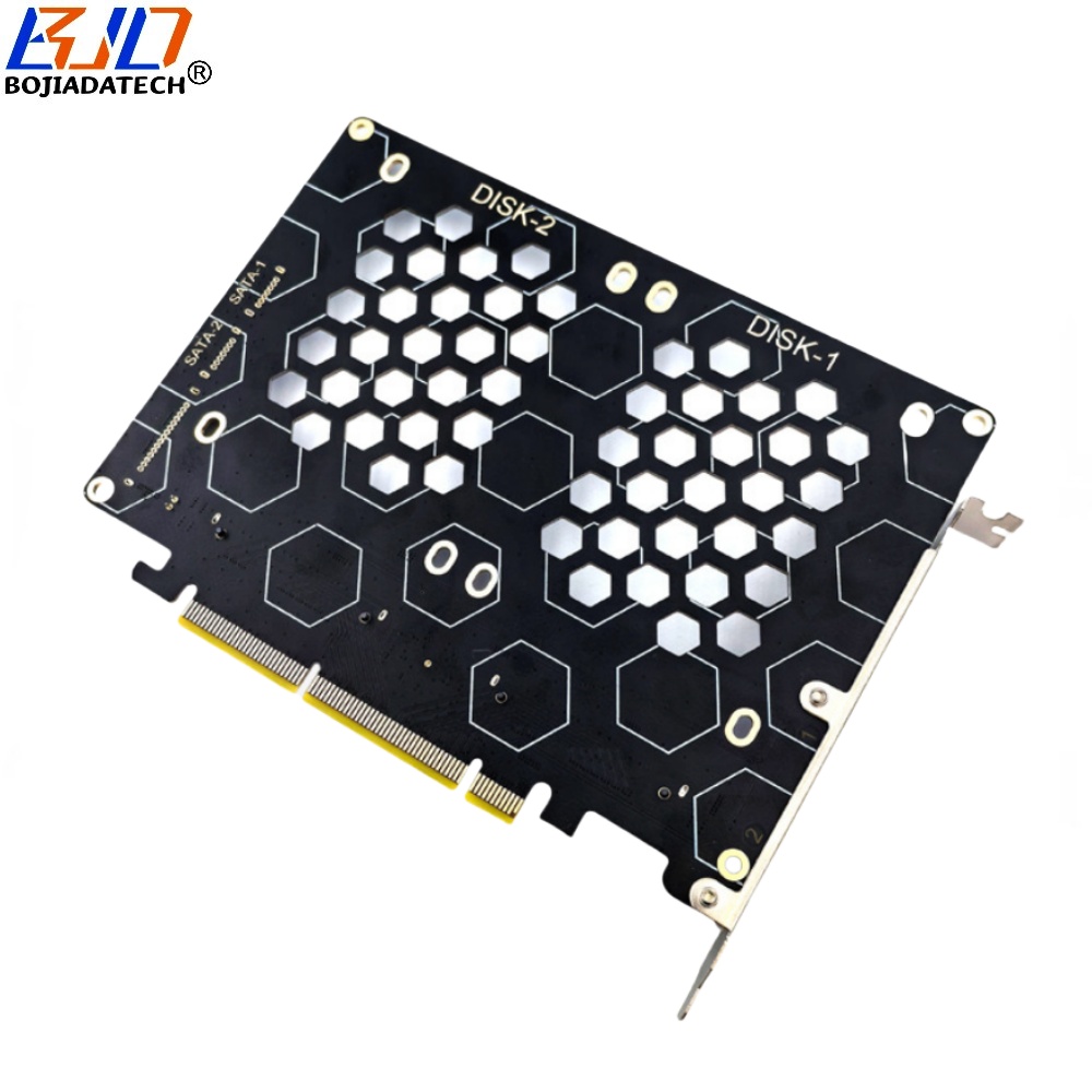 PCI-E 4.0 16X 8X to 2 * U.2 SFF-8639 Adapter Expansion Card for U2 NVME & 2.5" SATA SSD MB Supports PCIe X4X4 Bifurcation