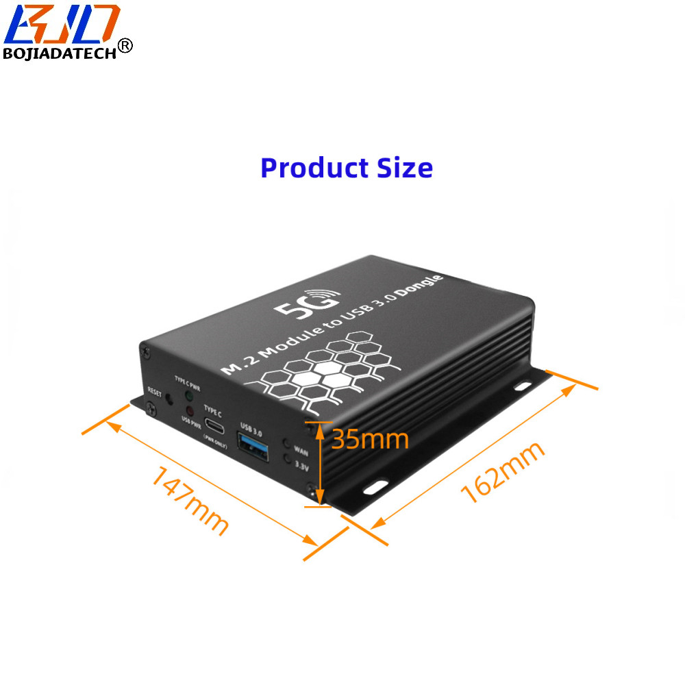 USB 3.0 Type-A to NGFF M.2 Key-B Wireless Adapter 1 SIM Card Slot 4 Antennas Fan Protective Case for 5G 4G LTE Module Modem