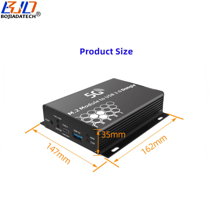 USB 3.0 Type-A to NGFF M.2 Key-B Wireless Adapter 1 SIM Card Slot 4 Antennas Fan Protective Case for 5G 4G LTE Module Modem