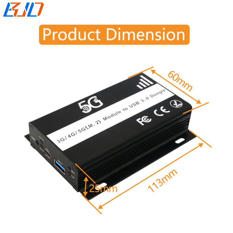 USB 3.0 Type-A to NGFF M.2 Key-B Wireless Adapter 1 SIM Card Slot Dual Antenna & Protection Case for 5G 4G LTE Module Modem