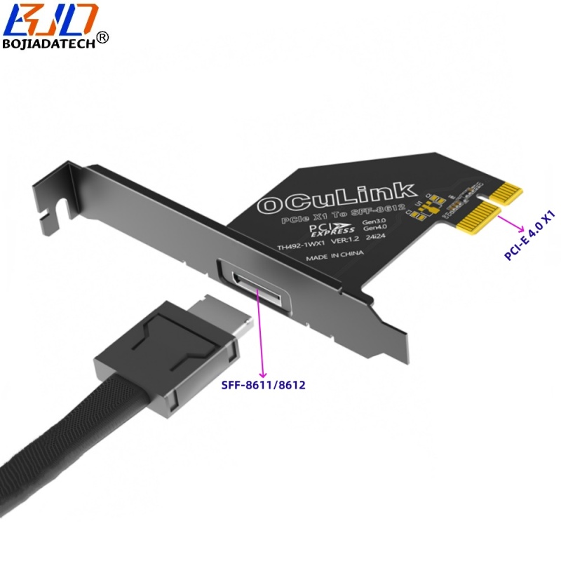 PCI-E 4.0 1X PCIe 3.0 X1 to Oculink SFF-8611 SFF-8612 Connector Adapter Riser Card