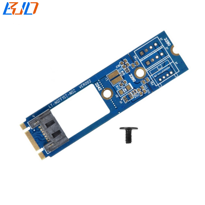 M.2 NGFF B+M Interface to SATA 3.0 7Pin Adapter Riser Card Horizontal for 2.5" 3.5" Hard Disk Drive 5.25" Optical Drive