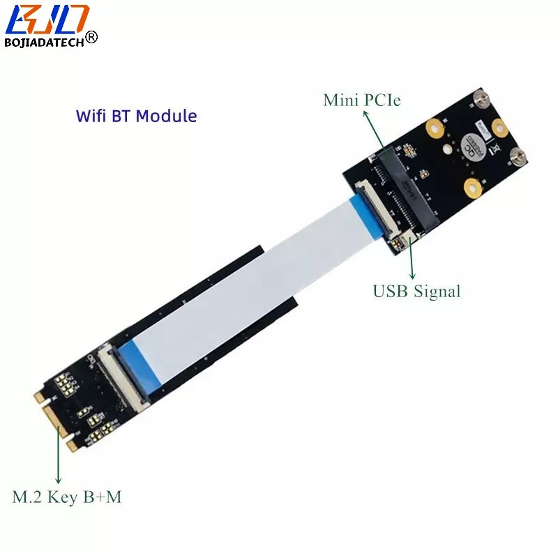 NGFF M.2 Key B+M Key-M Interface to Mini PCI-E MPCIe Slot Wireless Adapter Card + 30CM FPC Cable For Wifi BT Module