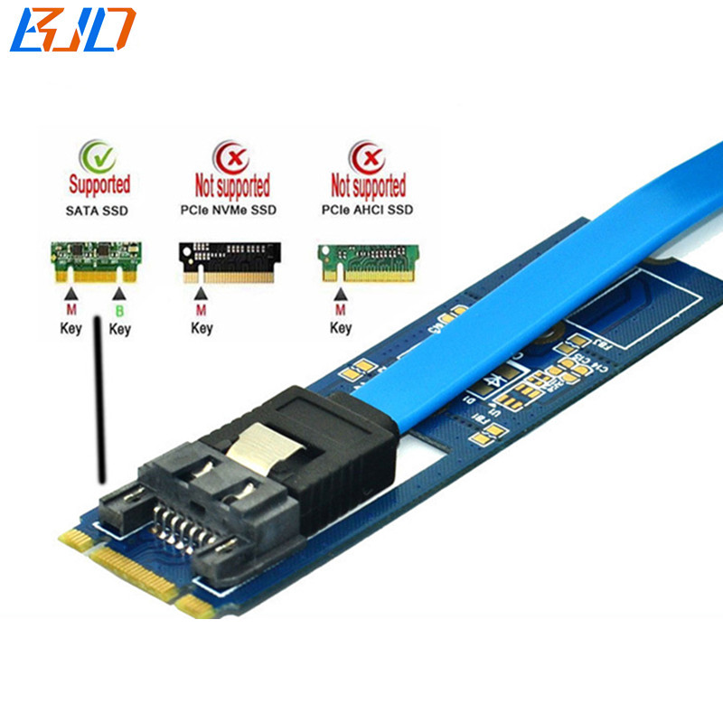 M.2 NGFF B+M Interface to SATA 3.0 7Pin Adapter Riser Card Horizontal for 2.5" 3.5" Hard Disk Drive 5.25" Optical Drive
