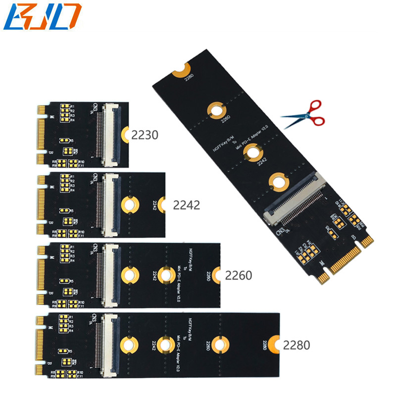 NGFF M.2 Key B+M Key-M Interface to Mini PCI-E MPCIe Slot Wireless Adapter Card + 30CM FPC Cable For Wifi BT Module