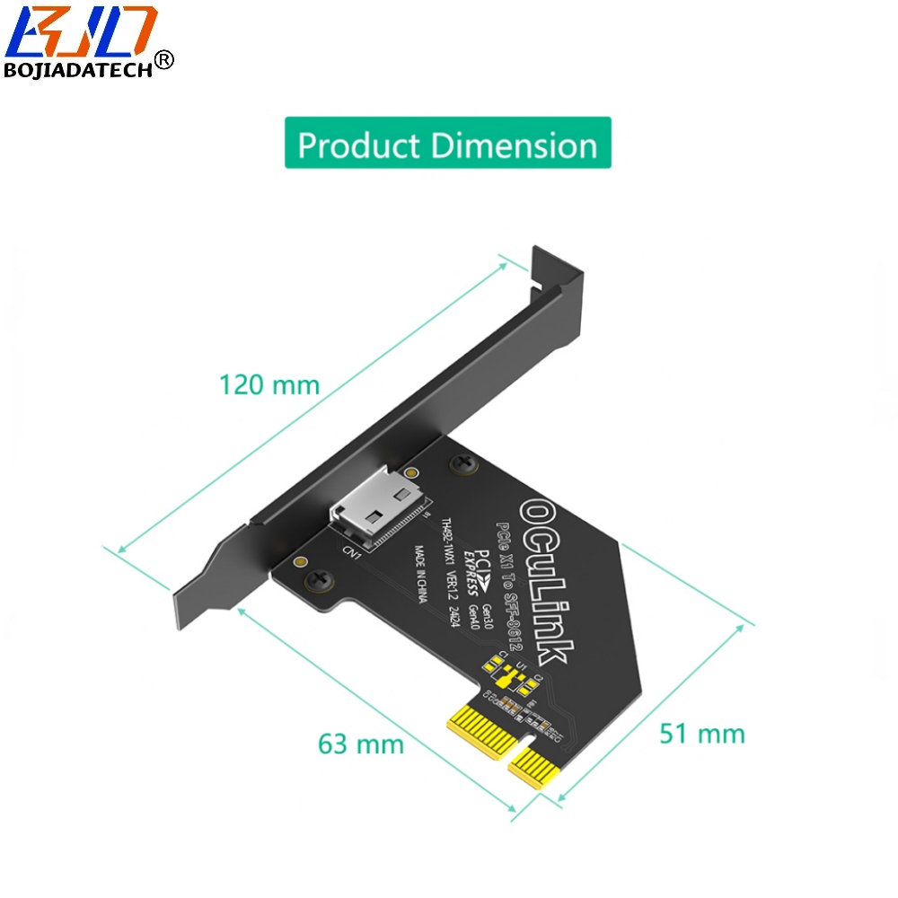 PCI-E 4.0 1X PCIe 3.0 X1 to Oculink SFF-8611 SFF-8612 Connector Adapter Riser Card