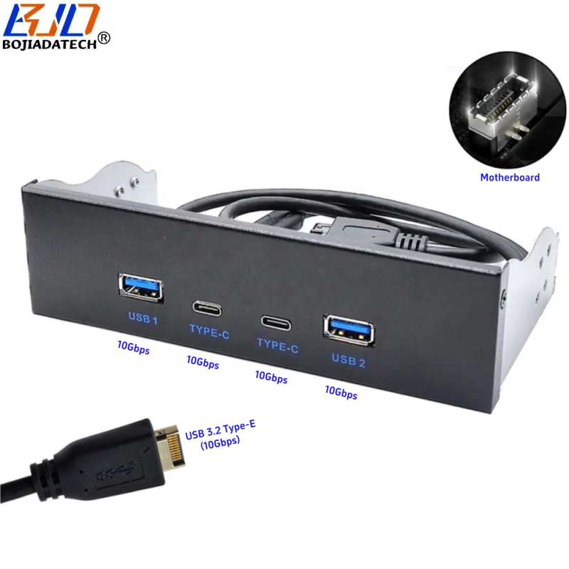 5.25" Desktop Front Panel With 2 * USB 3.2 Type-A + 2 * Type-C Connector 10Gbps For PC Computer Case