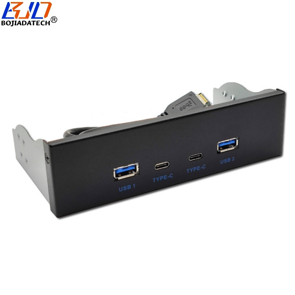 5.25" Desktop Front Panel With 2 * USB 3.2 Type-A + 2 * Type-C Connector 10Gbps For PC Computer Case