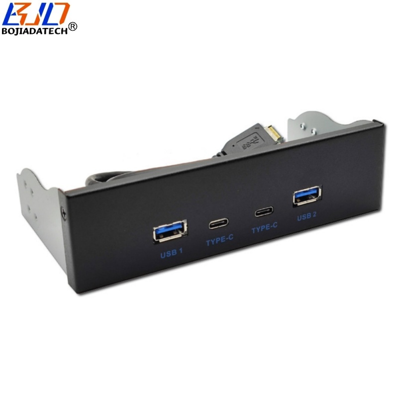5.25" Desktop Front Panel With 2 * USB 3.2 Type-A + 2 * Type-C Connector 10Gbps For PC Computer Case