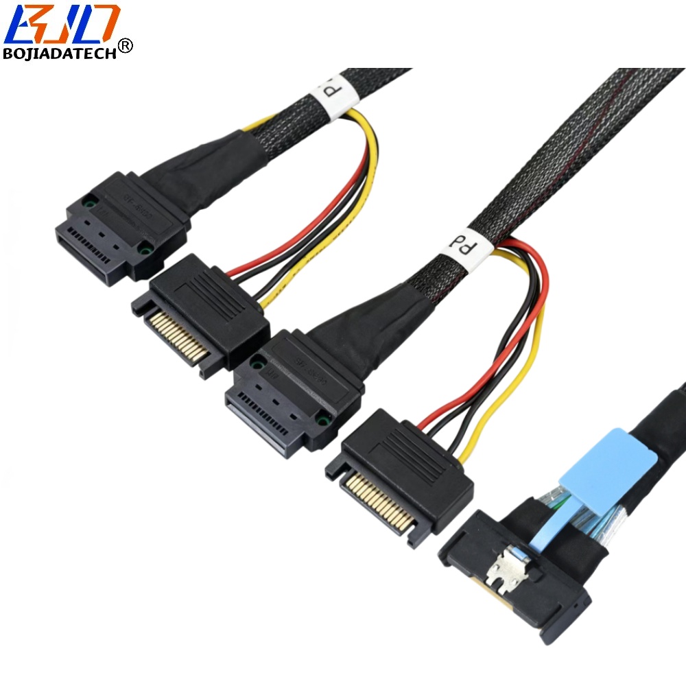 PCI-E 5.0 MCIO 8i 74PIN Host to 2 * GEN-Z 1C 56Pin Female Server Data Extension Cable 50CM 80CM