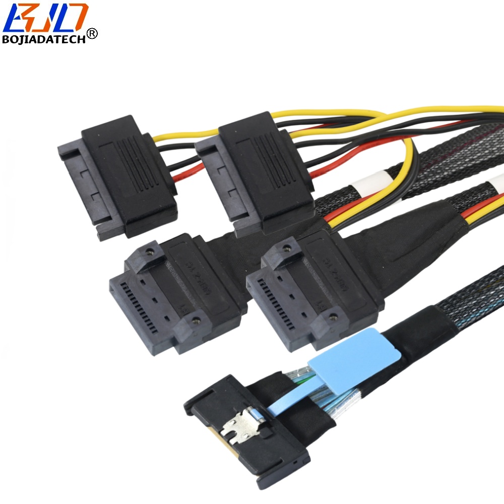 PCI-E 5.0 MCIO 8i 74PIN Host to 2 * GEN-Z 1C 56Pin Female Server Data Extension Cable 50CM 80CM