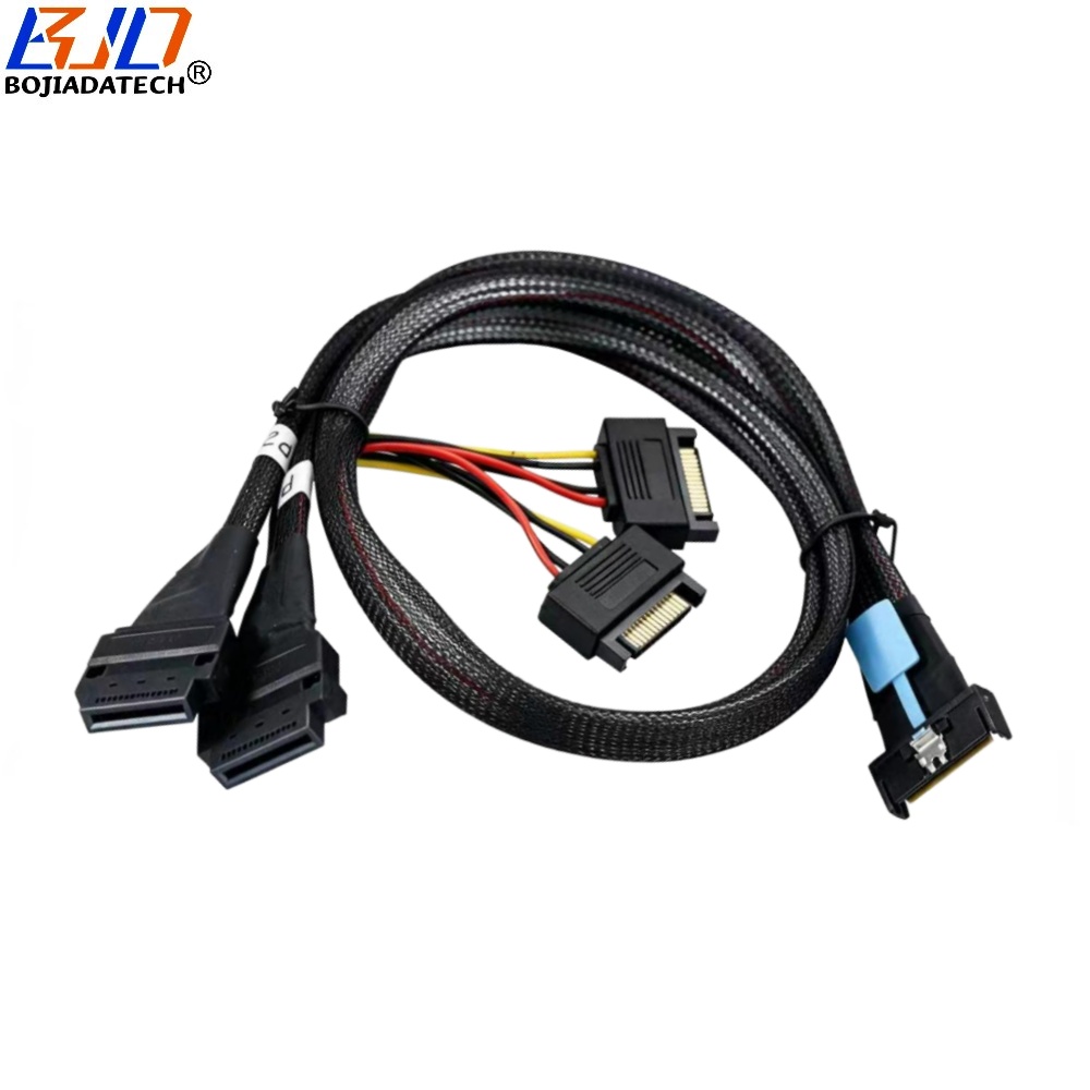 PCI-E 5.0 MCIO 8i 74PIN Host to 2 * GEN-Z 1C 56Pin Female Server Data Extension Cable 50CM 80CM