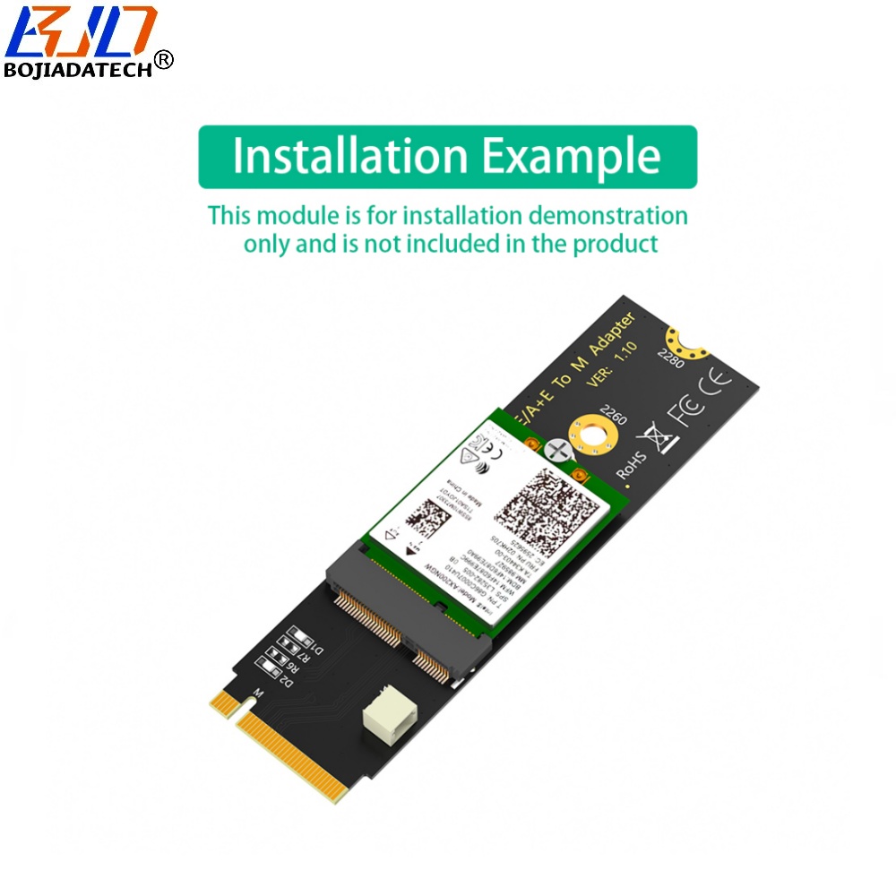 NGFF M.2 Key-M Interface To Key E/A+E Connector Wireless Adapter Card With BT Signal Cable For WiFi Module