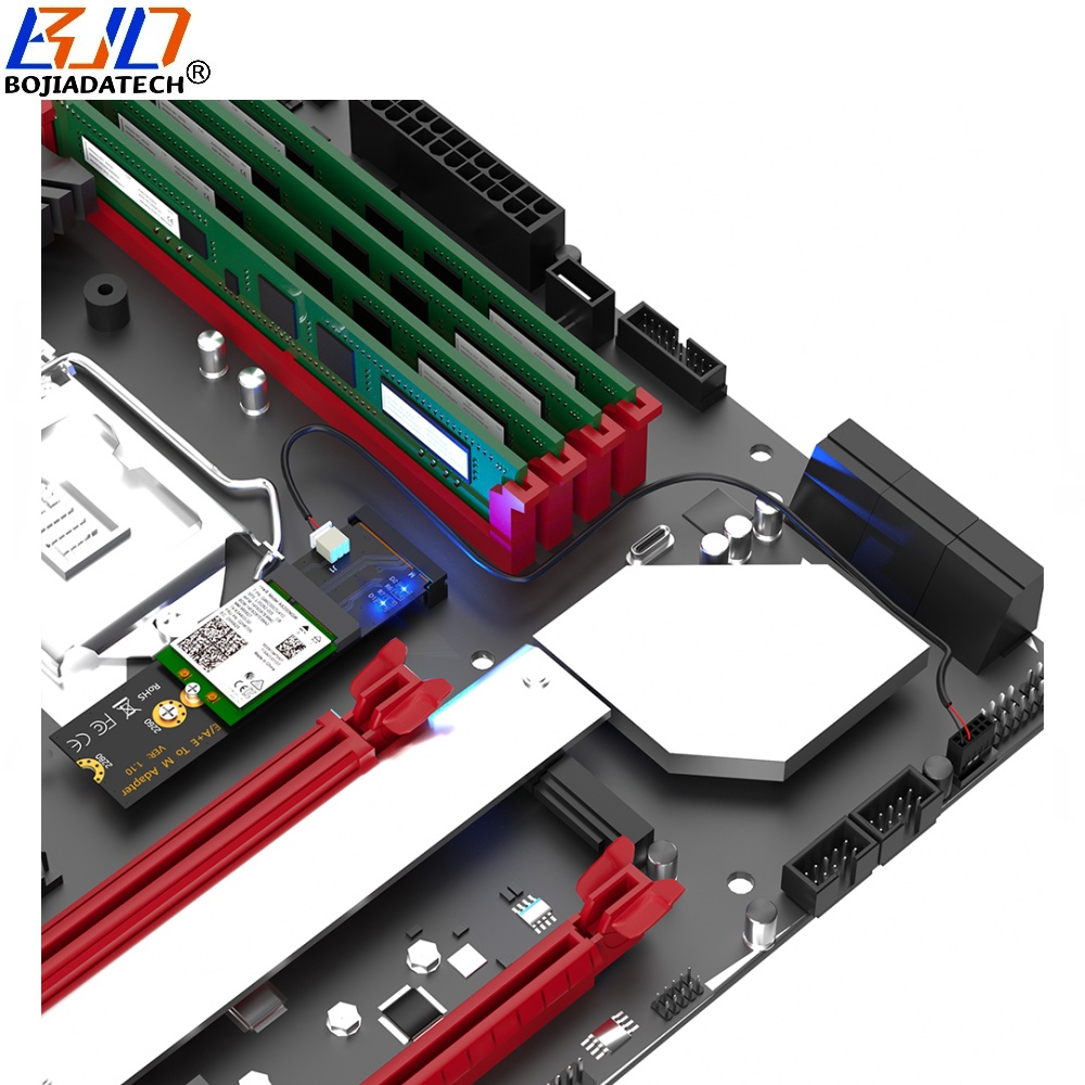 NGFF M.2 Key-M Interface To Key E/A+E Connector Wireless Adapter Card With BT Signal Cable For WiFi Module
