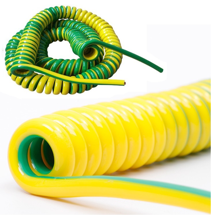 China Factory Customized Multicore Thermoplastic Elastomer Insulation PUR Polyurethane Sheath Coiled Wire Spring Spiral Cable