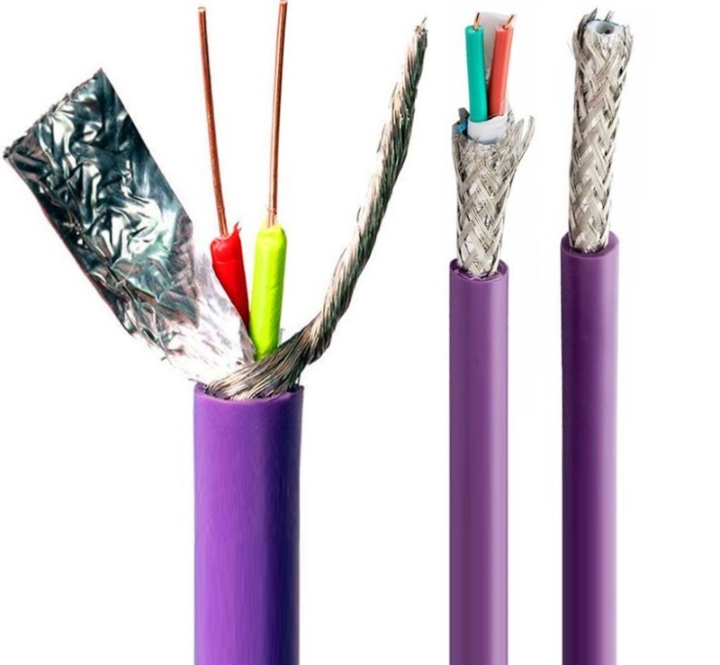 AWM 20549 300V 22AWG PROFIBUS DP BUS Cable 6XV1830-0EH10 DP Communication Signal & Data Cable 2-core, Purple Cable