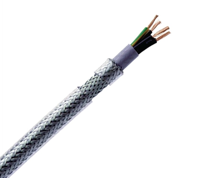SY Braided Cable Flexible Copper Conductor Braided Steel Wire Armored Transparent PVC Sheathe