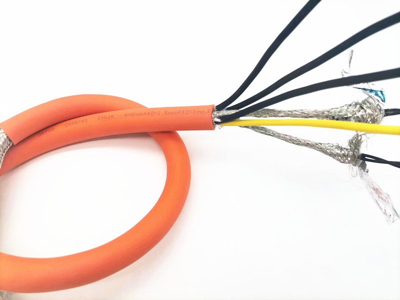 Custom OEM High end Flexible Multi core Industrial Orange TPU Servo Control Cable 4x6mm2+2Cx1.5mm2+2Cx1.0mm2