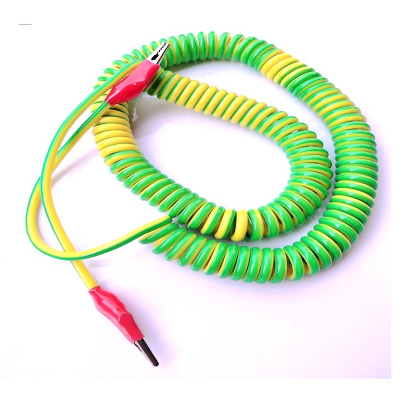 Custom PU/PUR/TPU Spring Wire Cable, low temperature resistant, new energy  flame-retardant Spiral Cable, minus 40 degrees Celsius, spring grounding  wire power cord, yellow green dual color wire,Spiral Cables, Spring Cables,  Curly Cord﻿