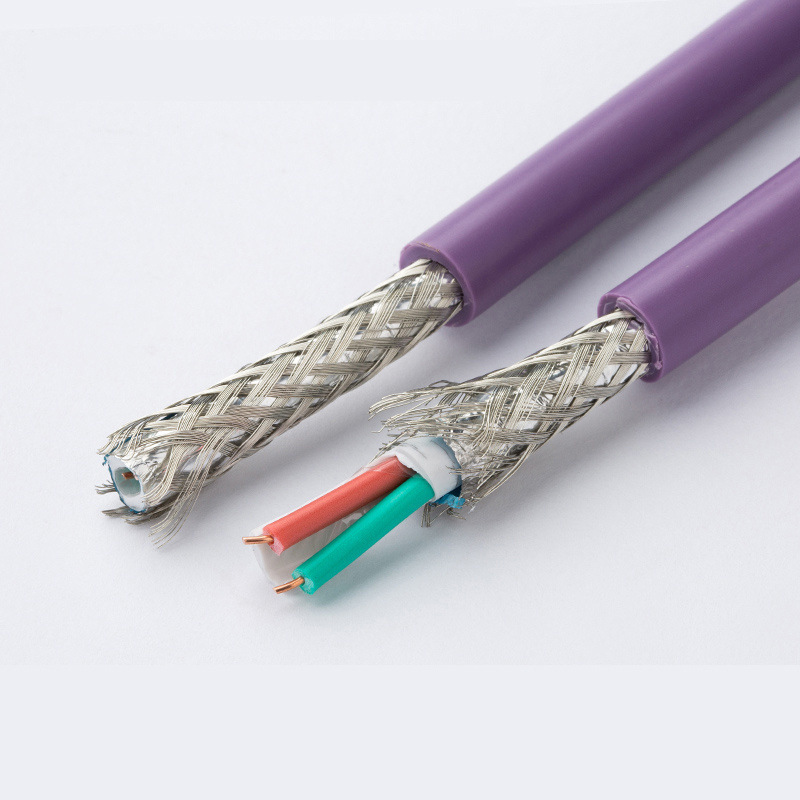 UL AWM 20549 300V 22AWG PROFIBUS DP BUS Cable 6XV1830-0EH10 DP Communication Signal & Data Cable 2-core, Purple Cable