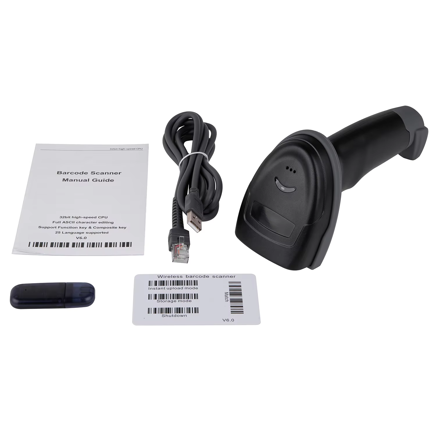 High Sense 2D Wired Handheld Barcode Scanner with 1.5m USB Cable