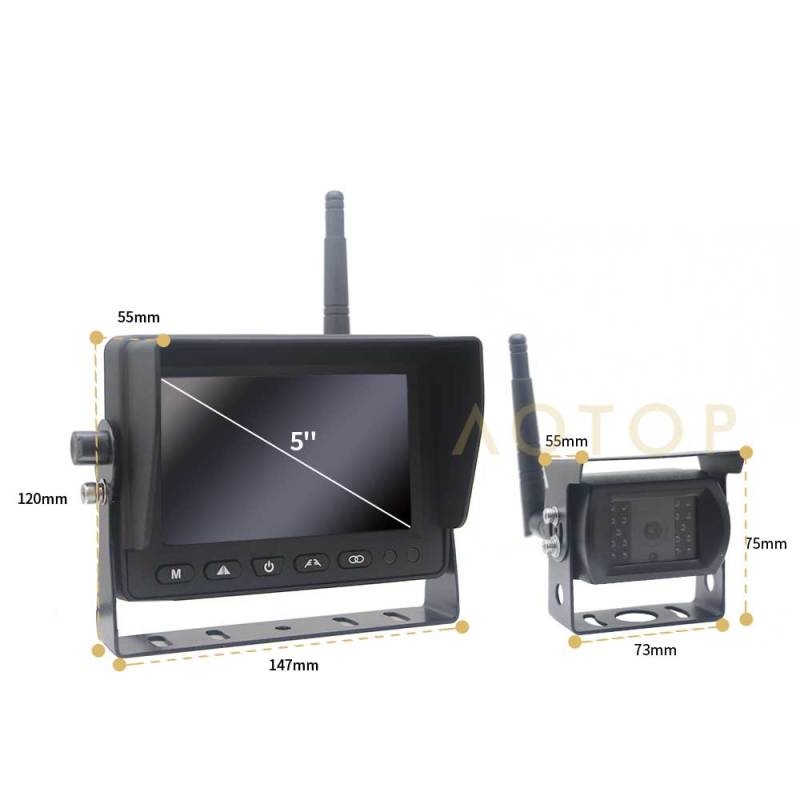 5'' 2.4G Digital Wireless System Quad Monitor + 720P Wireless Camera