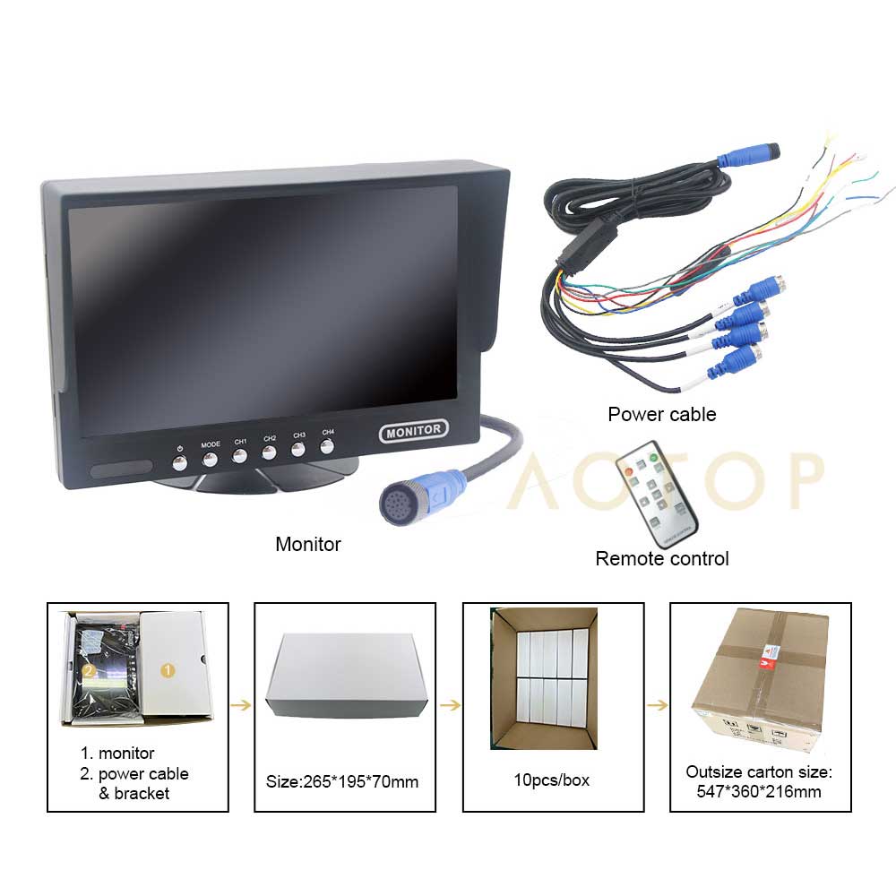 7Inch AHD QUAD DVR Monitor