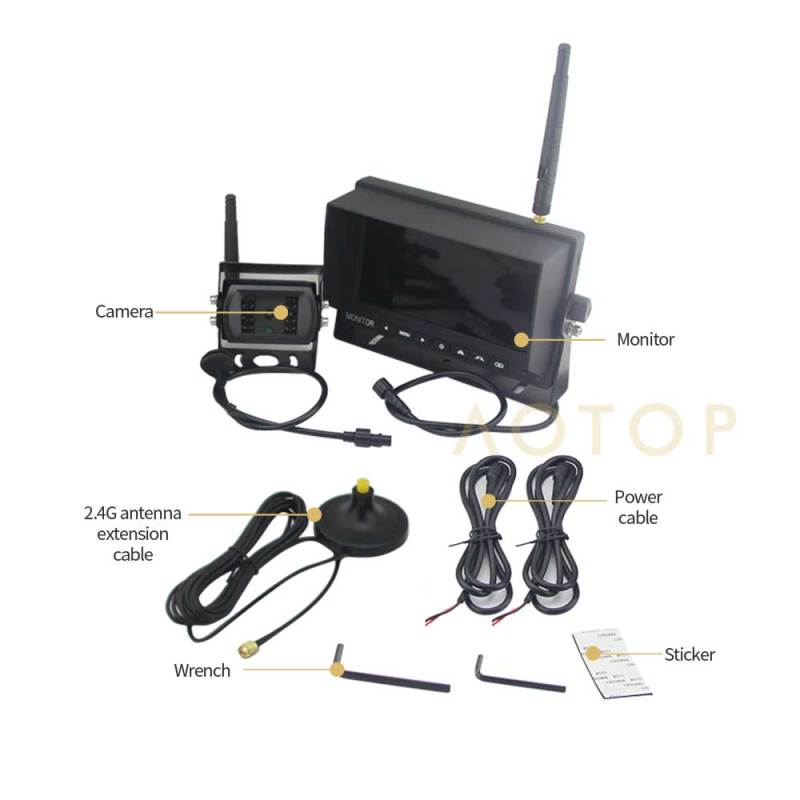 7'' 2.4G Digital Wireless DVR System Quad Monitor + 1080P Wireless Camera