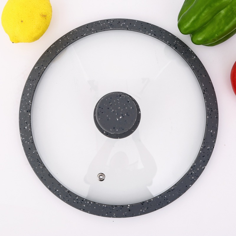 Silicone glass lid with marble color