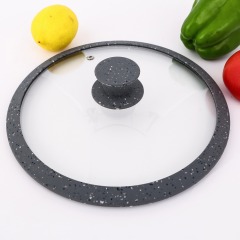 Silicone glass lid with marble color
