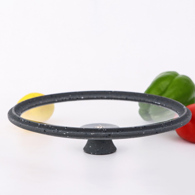 Silicone glass lid with marble color