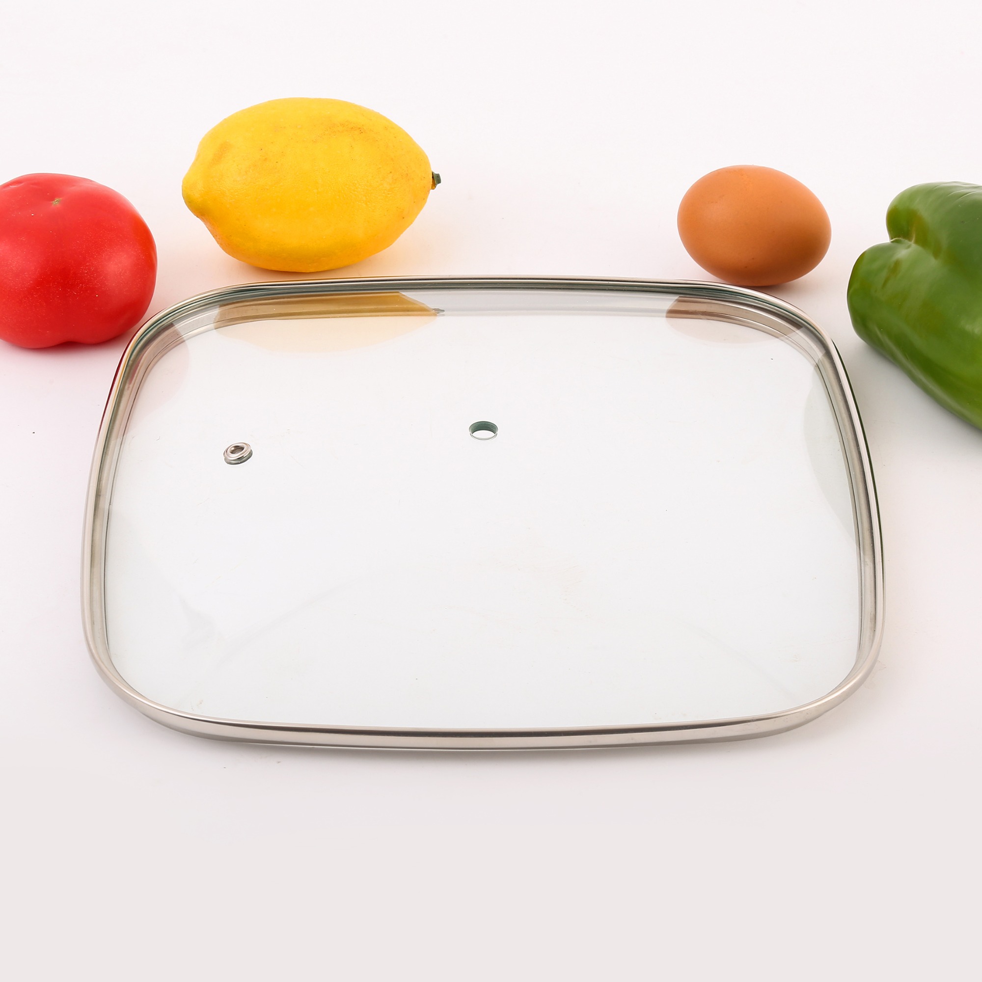 Square glass lid