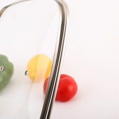 Square glass lid