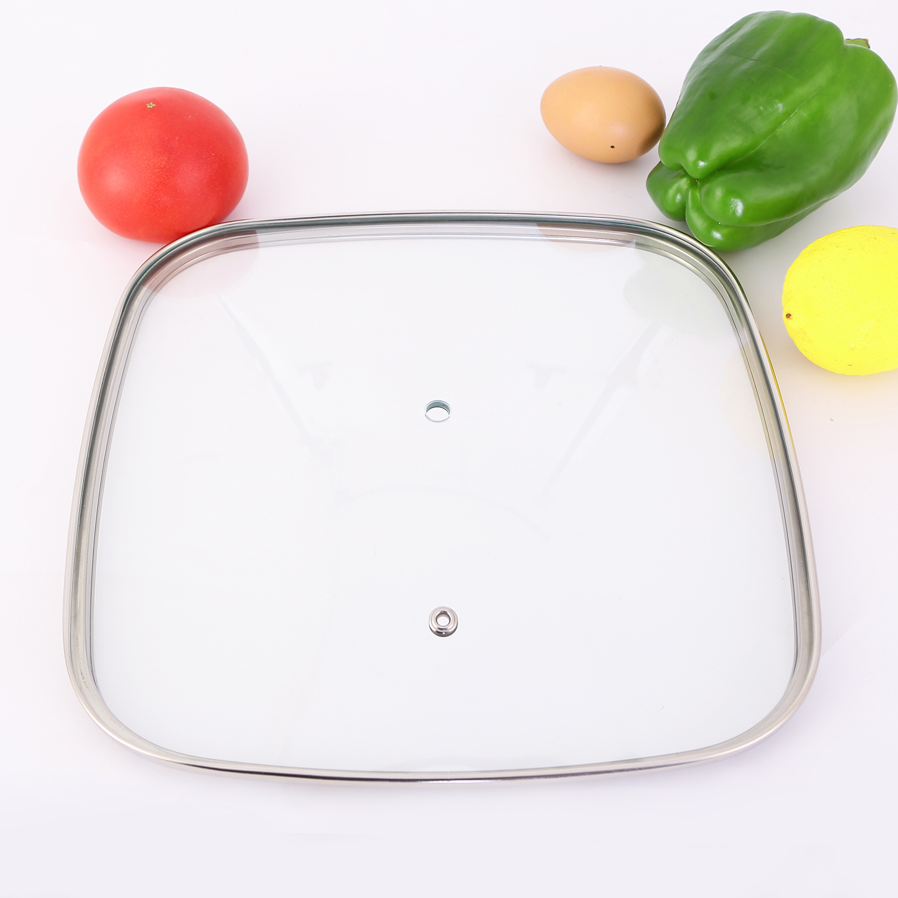 Square glass lid