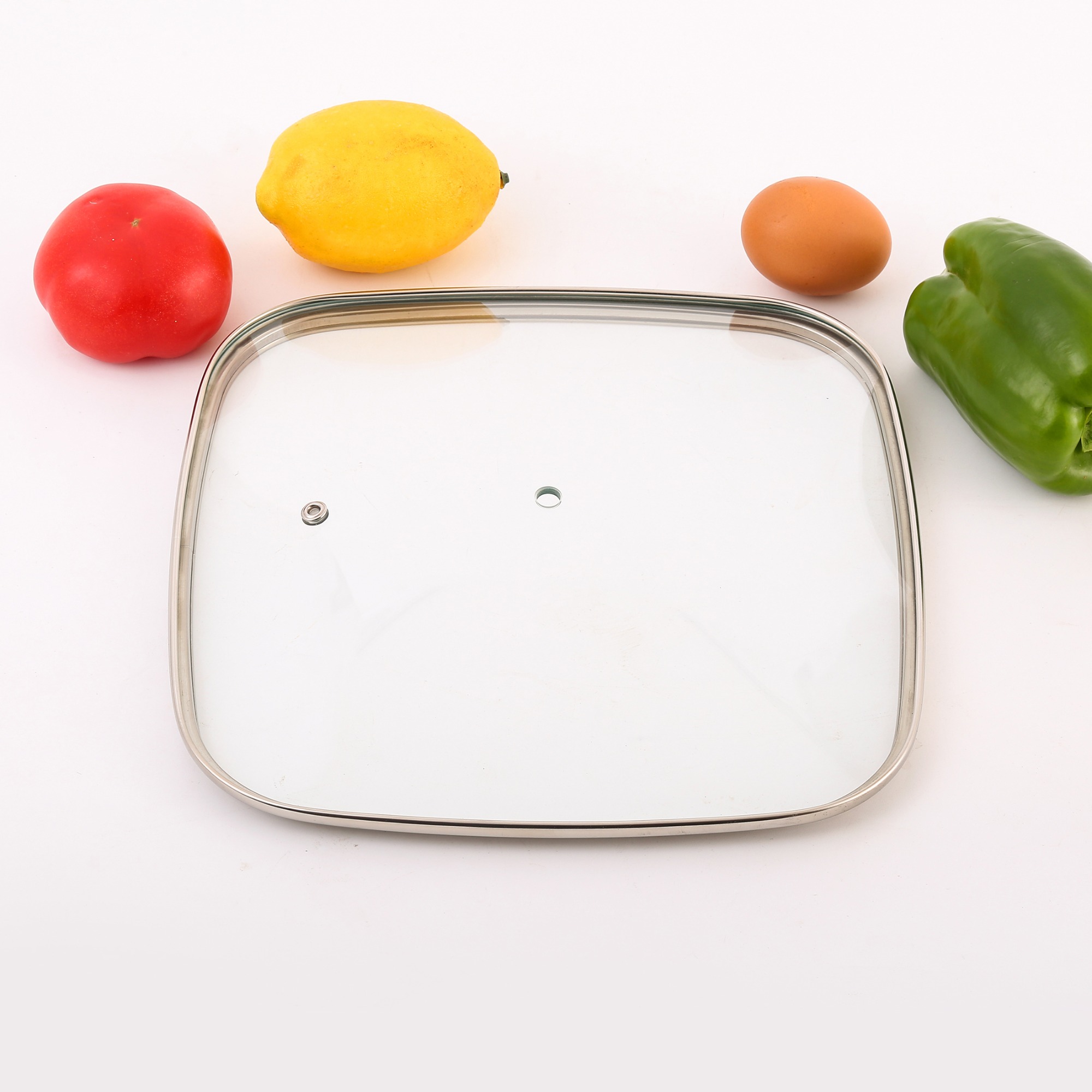 Square glass lid
