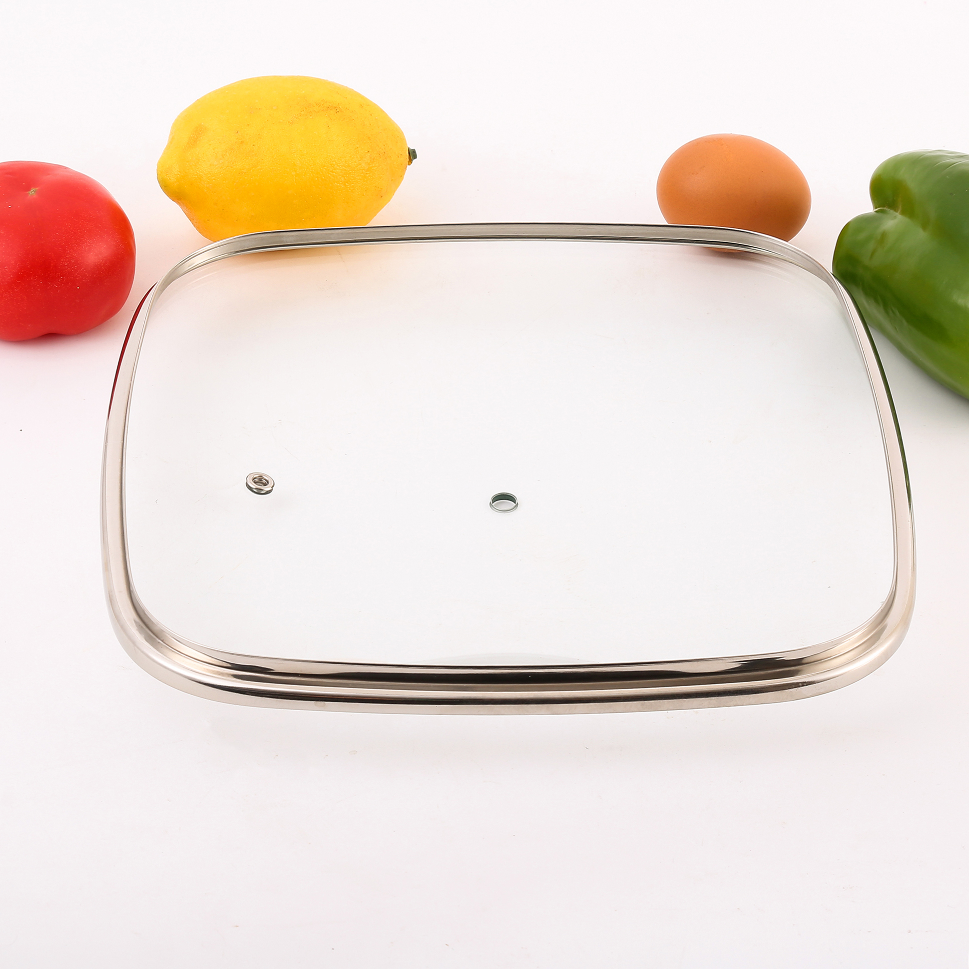 Square glass lid