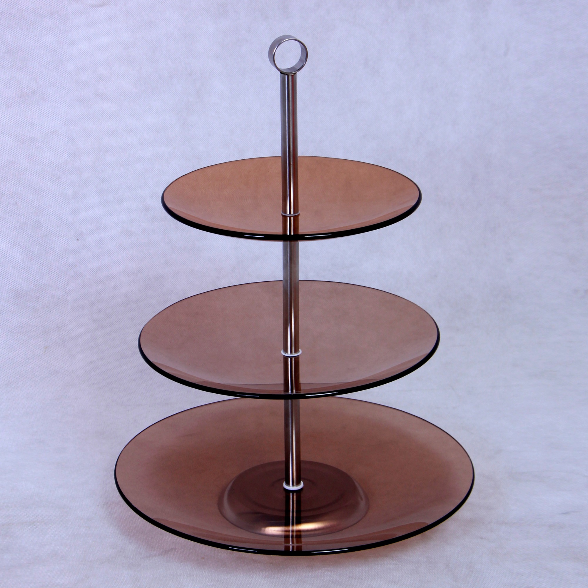 ZFGlass Cake stand 4 Three Tier Tempered Glass Dessert Display