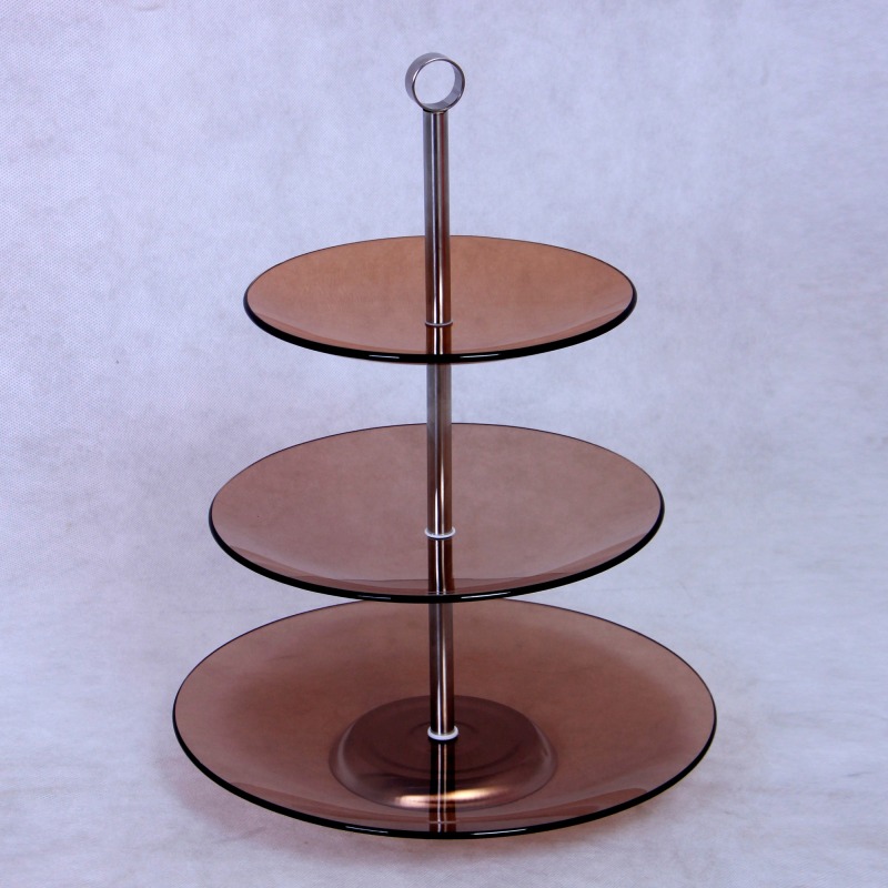 ZFGlass Cake stand 4 Three Tier Tempered Glass Dessert Display