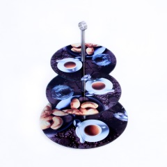 ZFGlass Cake stand 5 Tempered Glass Three Tier Dessert Display