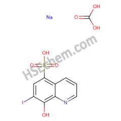 8-Hydroxy-7-iodoquinoline-5-sulfonic acid mixt. with sodium carbonate