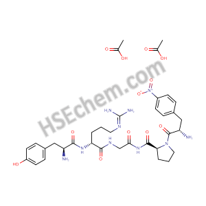 acetic acid; (2S)-N-[2-[[(2R)-2-[[(2S)-2-amino-3-(4-hydroxyphenyl)propanoyl]amino]-5-(diaminomethylideneamino)pentanoyl]amino]acetyl]-1-[(2S)-2-amino-3-(4-nitrophenyl)propanoyl]pyrrolidine-2-carboxamide