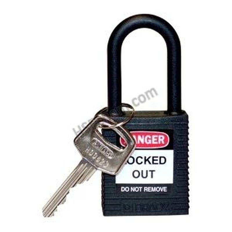 Plastic padlock (nylon lock beam) Black BRADY 123329(Y2694799)