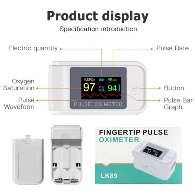 Digital Pulse Oximete Blood Oxygen Test Machine Finger Pulse Oximete Blood Monitor TFT OLED Display LK89 Fingertip Pulse Oximete